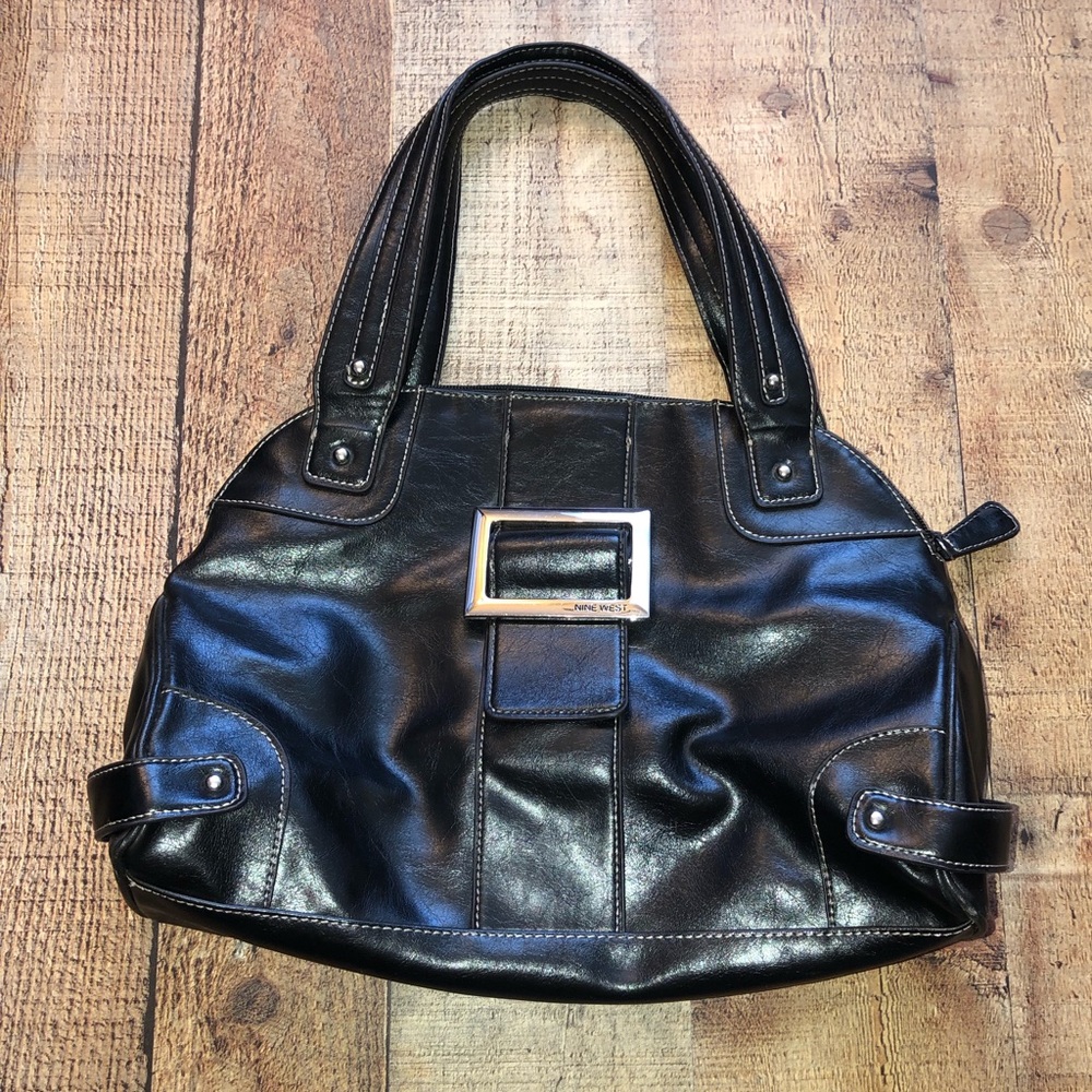 💫 NINE WEST Black Faux Leather Handbag
